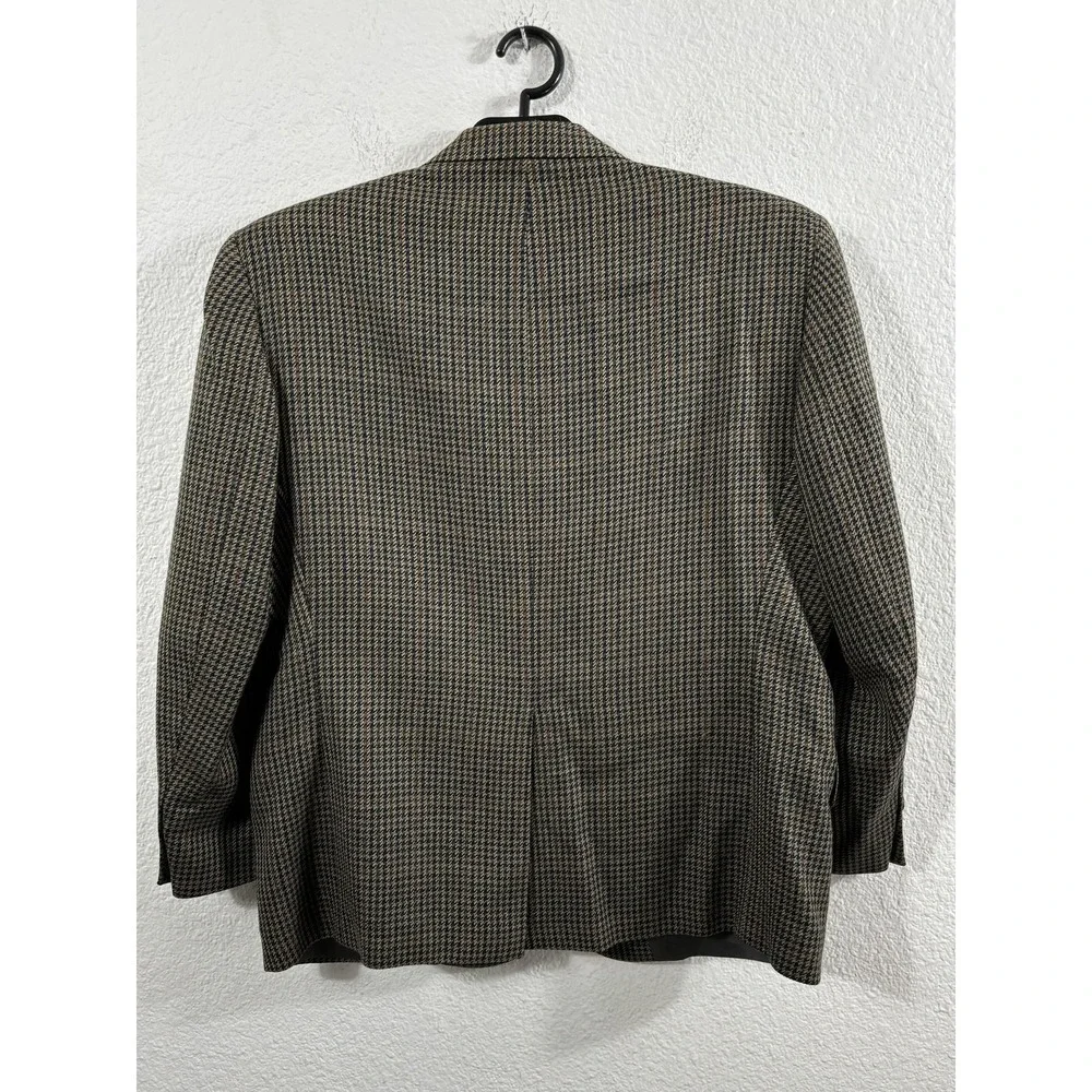 Vintage Orvis Blazer Mens 44S‎ Brown Houndstooth Wool Sport Coat Two Button